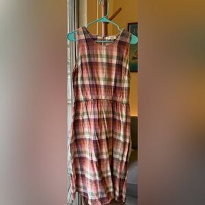 Loft Multicolor Plaid Sleeveless Dress